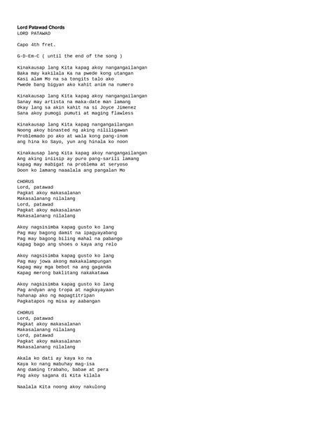 lord patawad chords